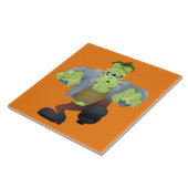 Scary Halloween Frankenstein Tegeltje (Zijkant)