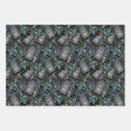 Scary Halloween Grim Reaper grave Stones Inpakpapier Vel