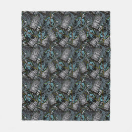 Scary Halloween Grim Reaper Grave Stones Pattern Fleece Deken