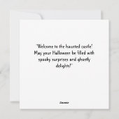 Scary Halloween Haunted Castle Graveyard Feestdagenkaart (Achterkant)