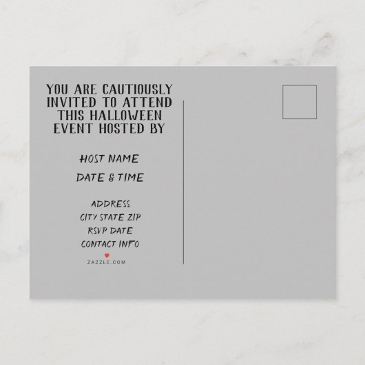 Scary Halloween Invitation - Briefkaart (Achterkant)