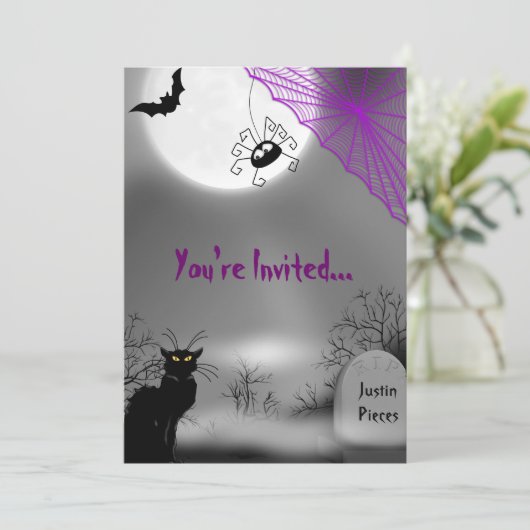 Scary Halloween Invitation Kaart (Staand voorkant)