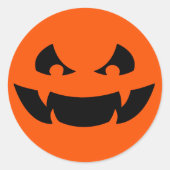 Scary Halloween Jack O' Lantern Ronde Sticker (Voorkant)