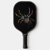 Scary Halloween Metallic Spider en Web Pickleball Paddle (Voorkant)