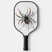 Scary Halloween Metallic Spider en Web Pickleball Paddle (Achterkant)