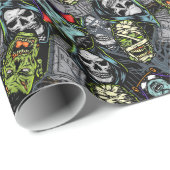 Scary Halloween Monsters Zombies Vampires Mummies Cadeaupapier (Rol Hoek)