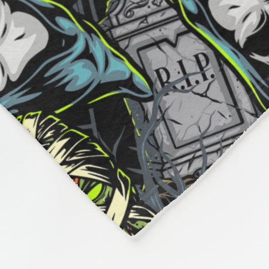 Scary Halloween Monsters Zombies Vampires Mummies Fleece Deken (Hoek)