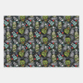 Scary Halloween Monsters Zombies Vampires Mummies Inpakpapier Vel (Voorkant 2)