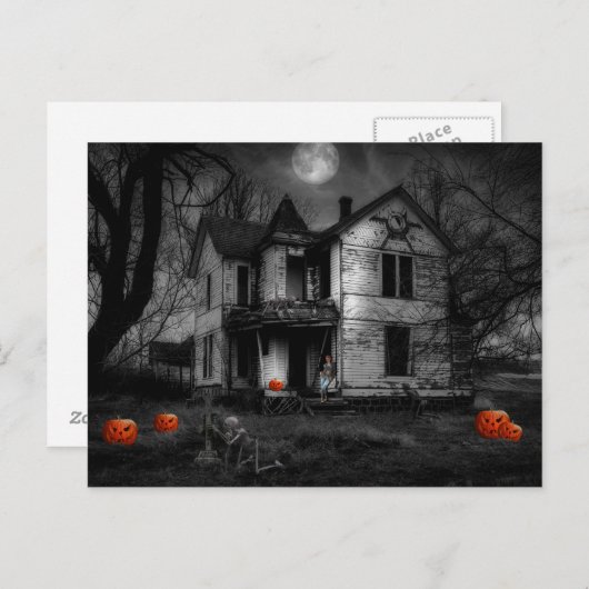 Scary Halloween Night Briefkaart (Voorkant / Achterkant)