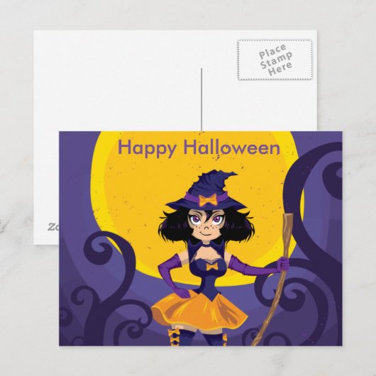 Scary Halloween Night Briefkaart (Voorkant / Achterkant)