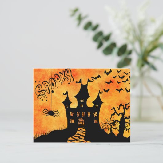 Scary Halloween Night Briefkaart (Staand voorkant)