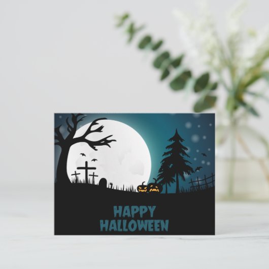 Scary Halloween Night Briefkaart (Staand voorkant)