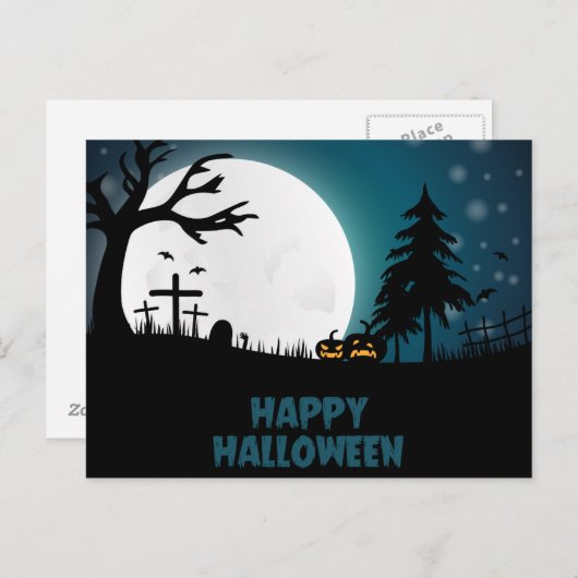 Scary Halloween Night Briefkaart (Voorkant / Achterkant)