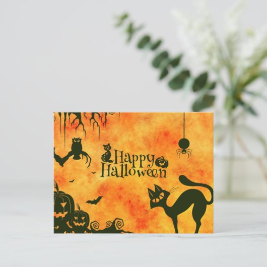 Scary Halloween Night Briefkaart (Staand voorkant)