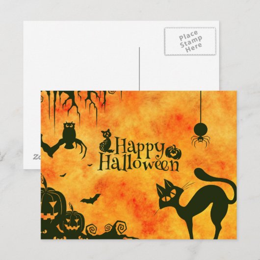 Scary Halloween Night Briefkaart (Voorkant / Achterkant)