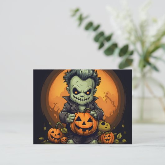 Scary Halloween Night Briefkaart (Staand voorkant)