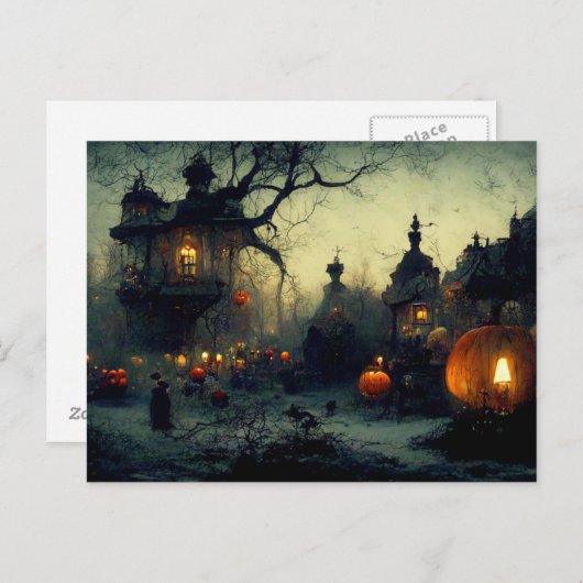 Scary Halloween Night Briefkaart (Voorkant / Achterkant)