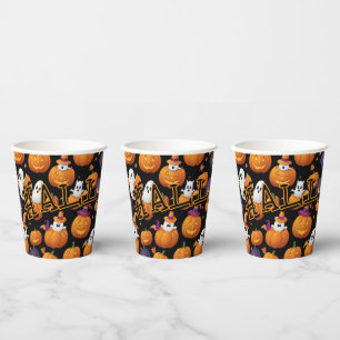 Scary Halloween Night Papieren Bekers