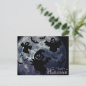 Scary Halloween Night with Ghosts Briefkaart (Staand voorkant)