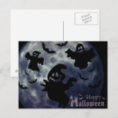 Scary Halloween Night with Ghosts Briefkaart (Voorkant / Achterkant)