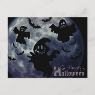 Scary Halloween Night with Ghosts Briefkaart