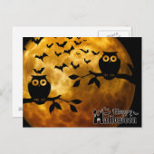 Scary Halloween Night with Owls Briefkaart (Voorkant / Achterkant)