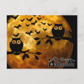 Scary Halloween Night with Owls Briefkaart (Voorkant)