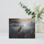 Scary Halloween Night with Owls Briefkaart (Staand voorkant)