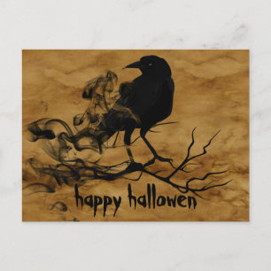 Scary Halloween Night with Raven Crow Briefkaart