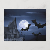 Scary Halloween Night with Raven Crow Postcard Briefkaart (Voorkant)