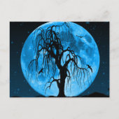 Scary Halloween Night with Raven Crow Postcard Briefkaart (Voorkant)