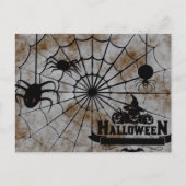 Scary Halloween Night with Spider Web Briefkaart (Voorkant)