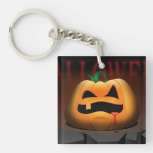 Scary Halloween One Tooth Pumpkin AcrylSleutelhang Sleutelhanger