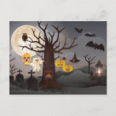 Scary Halloween Papercut Tree, Ghosts, vleermuizen Briefkaart (Voorkant)