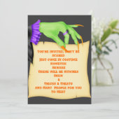 Scary HALLOWEEN PARTITY INVITATIONS Scary & Cute Kaart (Staand voorkant)