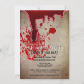 Scary Halloween Party Bloody Paper Kaart (Voorkant)