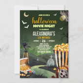 Scary Halloween Party Film Night Verjaardagsfeest Kaart (Voorkant)