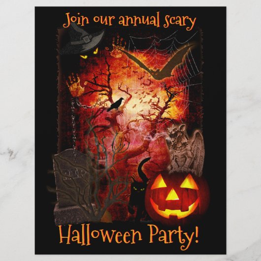 Scary Halloween Party Invitation Flyer (Voorkant)