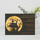 Scary Halloween Party Invitation Kaart (Staand voorkant)