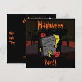 Scary Halloween Party Invitation Kaart (Voorkant / Achterkant)