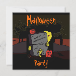 Scary Halloween Party Invitation Kaart