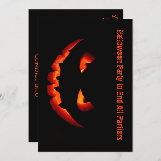 Scary Halloween Party Invitation Kaart (Voorkant / Achterkant)