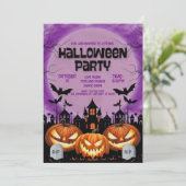 scary Halloween Party Kaart (Staand voorkant)
