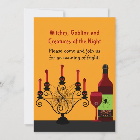 Scary Halloween Party Kaart (Voorkant)