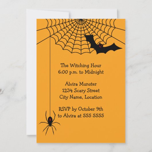 Scary Halloween Party Kaart (Achterkant)