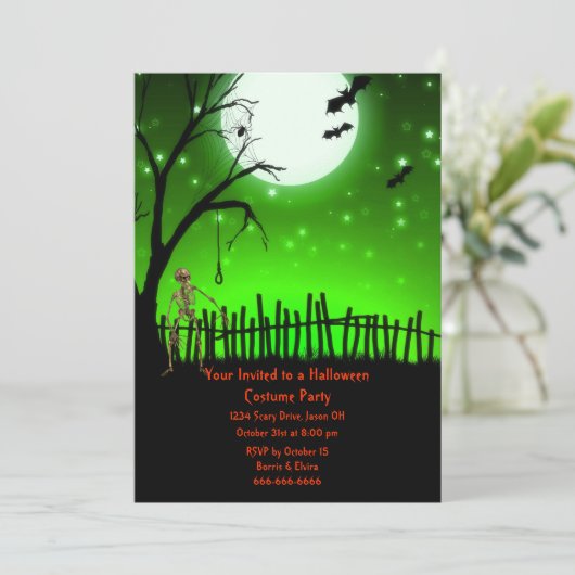 Scary Halloween Party Kaart (Staand voorkant)