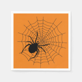 Scary Halloween Party Spider Web Oranje Black Servet