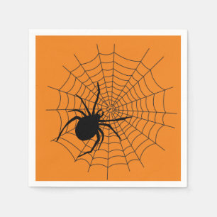 Scary Halloween Party Spider Web Oranje Black Servet