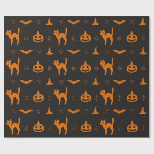 Scary Halloween Pattern Cadeaupapier (Vlak)