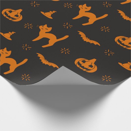 Scary Halloween Pattern Cadeaupapier (Hoek)